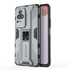 Custodia Silicone e Plastica Opaca Cover con Magnetico Supporto KC2 per Xiaomi Redmi K50 Pro 5G Grigio