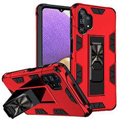 Custodia Silicone e Plastica Opaca Cover con Magnetico Supporto MQ1 per Samsung Galaxy A32 4G Rosso