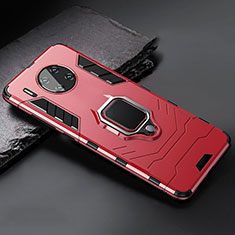 Custodia Silicone e Plastica Opaca Cover con Magnetico Supporto per Huawei Mate 30E Pro 5G Rosso