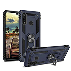 Custodia Silicone e Plastica Opaca Cover con Magnetico Supporto per Huawei Nova 4e Blu