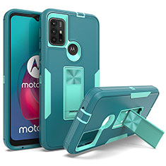 Custodia Silicone e Plastica Opaca Cover con Magnetico Supporto per Motorola Moto G10 Power Verde