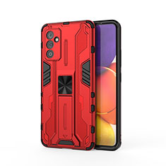 Custodia Silicone e Plastica Opaca Cover con Magnetico Supporto per Samsung Galaxy A54 5G Rosso