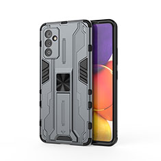 Custodia Silicone e Plastica Opaca Cover con Magnetico Supporto per Samsung Galaxy A82 5G Grigio