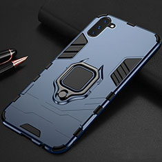 Custodia Silicone e Plastica Opaca Cover con Magnetico Supporto per Samsung Galaxy Note 10 Blu