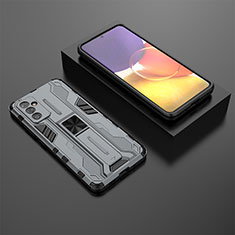 Custodia Silicone e Plastica Opaca Cover con Magnetico Supporto T01 per Samsung Galaxy A24 4G Grigio