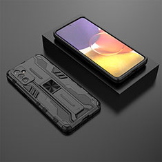 Custodia Silicone e Plastica Opaca Cover con Magnetico Supporto T01 per Samsung Galaxy M34 5G Nero