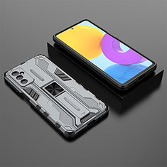 Custodia Silicone e Plastica Opaca Cover con Magnetico Supporto T01 per Samsung Galaxy M52 5G Grigio