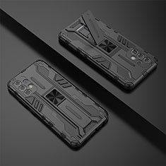 Custodia Silicone e Plastica Opaca Cover con Magnetico Supporto T02 per Samsung Galaxy A32 5G Nero