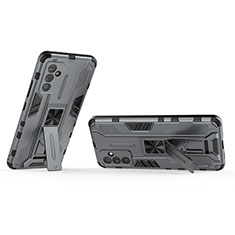 Custodia Silicone e Plastica Opaca Cover con Magnetico Supporto T02 per Samsung Galaxy M14 5G Grigio