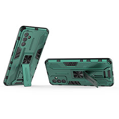 Custodia Silicone e Plastica Opaca Cover con Magnetico Supporto T02 per Samsung Galaxy M34 5G Verde