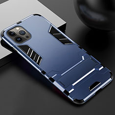 Custodia Silicone e Plastica Opaca Cover con Supporto A01 per Apple iPhone 13 Pro Blu