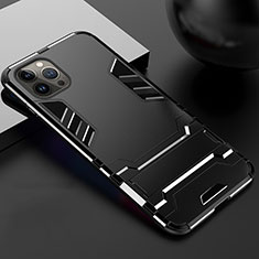 Custodia Silicone e Plastica Opaca Cover con Supporto A01 per Apple iPhone 16 Pro Max Nero