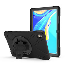 Custodia Silicone e Plastica Opaca Cover con Supporto A01 per Huawei MediaPad M6 10.8 Nero
