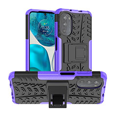 Custodia Silicone e Plastica Opaca Cover con Supporto A01 per Motorola Moto Edge (2022) 5G Viola