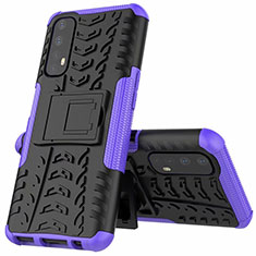 Custodia Silicone e Plastica Opaca Cover con Supporto A01 per Realme Narzo 30 4G Viola