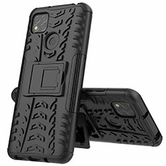 Custodia Silicone e Plastica Opaca Cover con Supporto A01 per Xiaomi POCO C31 Nero