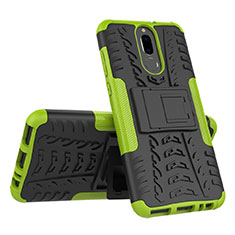 Custodia Silicone e Plastica Opaca Cover con Supporto A02 per Huawei G10 Verde