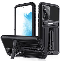 Custodia Silicone e Plastica Opaca Cover con Supporto A02 per Samsung Galaxy S21 Plus 5G Nero