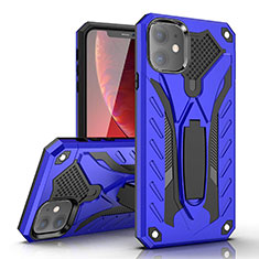 Custodia Silicone e Plastica Opaca Cover con Supporto A03 per Apple iPhone 11 Blu