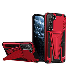 Custodia Silicone e Plastica Opaca Cover con Supporto A03 per Samsung Galaxy S23 Plus 5G Rosso