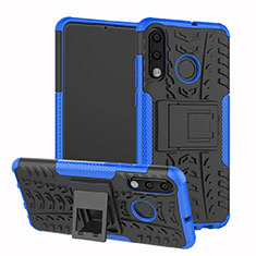 Custodia Silicone e Plastica Opaca Cover con Supporto A04 per Huawei Nova 4e Blu