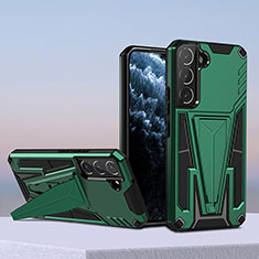 Custodia Silicone e Plastica Opaca Cover con Supporto A04 per Samsung Galaxy S22 Plus 5G Verde