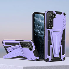 Custodia Silicone e Plastica Opaca Cover con Supporto A04 per Samsung Galaxy S23 Plus 5G Viola