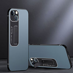 Custodia Silicone e Plastica Opaca Cover con Supporto A08 per Apple iPhone 13 Blu
