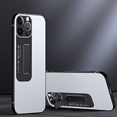 Custodia Silicone e Plastica Opaca Cover con Supporto A08 per Apple iPhone 14 Pro Max Bianco