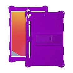 Custodia Silicone e Plastica Opaca Cover con Supporto H01 per Apple iPad 10.2 (2019) Viola