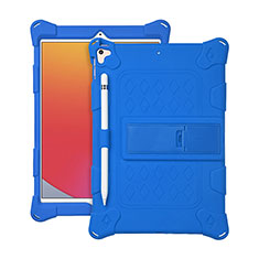 Custodia Silicone e Plastica Opaca Cover con Supporto H01 per Apple iPad 10.2 (2020) Blu