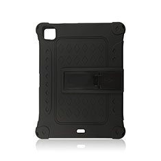 Custodia Silicone e Plastica Opaca Cover con Supporto H01 per Apple iPad Pro 11 (2022) Nero