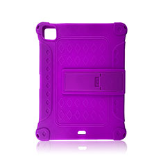 Custodia Silicone e Plastica Opaca Cover con Supporto H01 per Apple iPad Pro 11 (2022) Viola