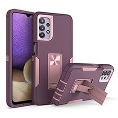 Custodia Silicone e Plastica Opaca Cover con Supporto J01S per Samsung Galaxy M32 5G Viola