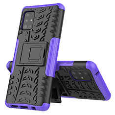 Custodia Silicone e Plastica Opaca Cover con Supporto J01X per Samsung Galaxy M40S Viola