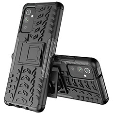 Custodia Silicone e Plastica Opaca Cover con Supporto J01X per Samsung Galaxy Quantum4 5G Nero