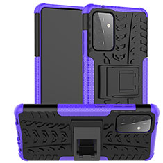 Custodia Silicone e Plastica Opaca Cover con Supporto J02X per Samsung Galaxy A72 5G Viola