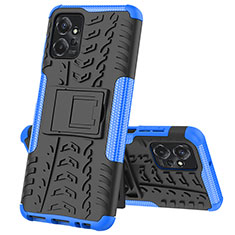 Custodia Silicone e Plastica Opaca Cover con Supporto JX1 per Motorola Moto G Power 5G (2023) Blu