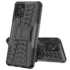 Custodia Silicone e Plastica Opaca Cover con Supporto JX1 per Motorola Moto G Power 5G (2023) Nero