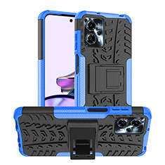 Custodia Silicone e Plastica Opaca Cover con Supporto JX1 per Motorola Moto G13 Blu