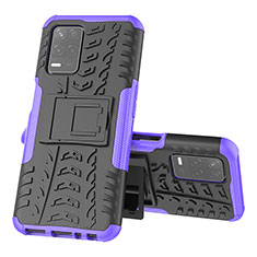 Custodia Silicone e Plastica Opaca Cover con Supporto JX1 per Realme 8s 5G Viola