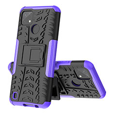 Custodia Silicone e Plastica Opaca Cover con Supporto JX1 per Realme C21Y Viola