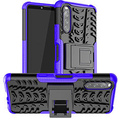 Custodia Silicone e Plastica Opaca Cover con Supporto JX1 per Sony Xperia 10 III SOG04 Viola
