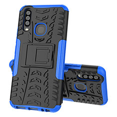 Custodia Silicone e Plastica Opaca Cover con Supporto JX1 per Vivo Y3 Blu