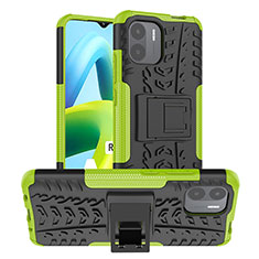 Custodia Silicone e Plastica Opaca Cover con Supporto JX1 per Xiaomi Poco C50 Verde