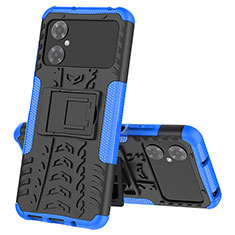 Custodia Silicone e Plastica Opaca Cover con Supporto JX1 per Xiaomi Redmi Note 11R 5G Blu