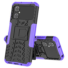 Custodia Silicone e Plastica Opaca Cover con Supporto JX1 per Xiaomi Redmi Note 11R 5G Viola