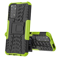 Custodia Silicone e Plastica Opaca Cover con Supporto JX1 per Xiaomi Redmi Note 11S 4G Verde