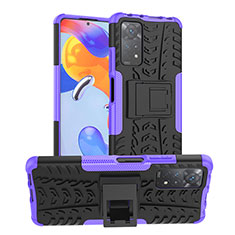 Custodia Silicone e Plastica Opaca Cover con Supporto JX1 per Xiaomi Redmi Note 12 Pro 4G Viola