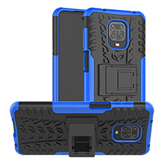 Custodia Silicone e Plastica Opaca Cover con Supporto JX1 per Xiaomi Redmi Note 9 Pro Max Blu